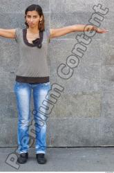 Whole Body Head Woman T poses Casual Slim Average Street photo references